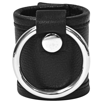 Leather Ball Stretcher with Cock Ring – Sex Toys